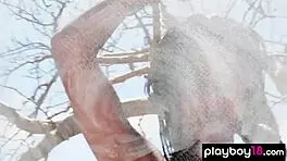 petite latina katherinne sofia teases nude poses in scorching sun