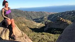 Felicity feline flashes tits and pussy in public outdoor slut compilation