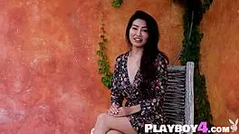 sexy asian teen strips curvy big tits in lingerie tease