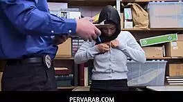 Pervarab muslim offender caught and fucked hard by hot officer