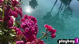 Hot black babe ana foxxx poses lingerie by pool, masturbates perfectly 😍