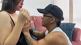 Petite uni friend trades anatomy lessons for tight anal creampie and swallow