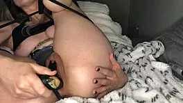 Hot Bound Blonde Moans Shaved Pussy Dildo Fuck!