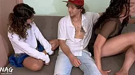 Colombian wife invites friend for rough big cock housewife pounding