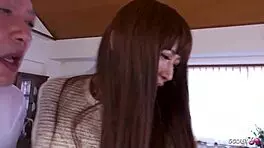 japanese teen sucks old cock then squirts orgasm face