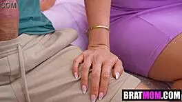 stepmom grabs big cock hungrily