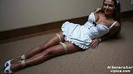 ai generated maid strips nude revealing perfect tits from teen to milf