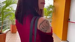 Katty teases cock suck before public ass pounding