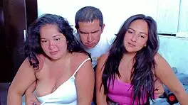 Stepfather away so latina stepsisters flash big tits then get fucked hard one by one