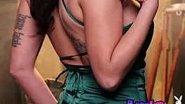 hot big boobed british teen ritchie strips teasing her natural tits