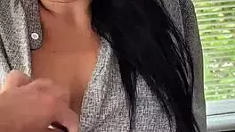 brunette babe fucked hard on kitchen table swallows cum