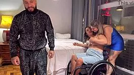 Wheelchair Brazilian Begs For Ass Pounding From Couple Again Moaning Loud!
