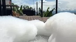 we sneaked into the jacuzzi for steamy public pounding action