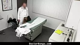 Shy nurse patient caught sexually active by doctor in hospital bang.