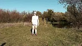 Autumn's Cute Milf Strips for Naked Public Badminton and Doggy Pound