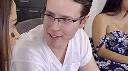 Bored petite teen Avi Love seduces stepbro with her trimmed pussy and rides big cock