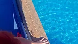 Redhead Bent Over For Intense Doggystyle Pool Pounding