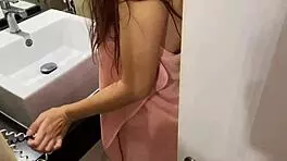 shower spy babe bent over doggystyle orgasm moan