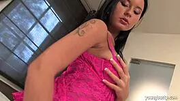 Im toying my chesty brunette teen cunt