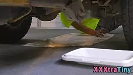 small petite teen's tiny tits get absolutely covered in thick hot sperm