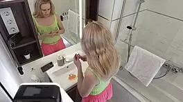 raver chick strips slutty outfit flashing hairy pussy and ass