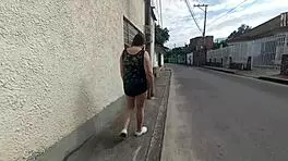 Colombian Latina's Giant Cameltoe Teases in Street Shorts