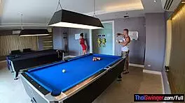 amateur couple hits the pool then fucks passionately doggystyle her big asian ass bouncing