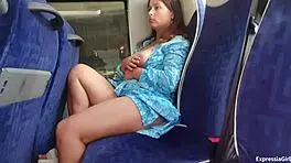 Hey check my huge tits pussy flash on bus!