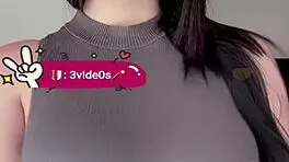 Petite Colombian beauty flaunts her perky tits in steamy close-up tease