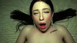 Deep doggystyle pounding juicy brunette pussy after party bareback cum covered moaning