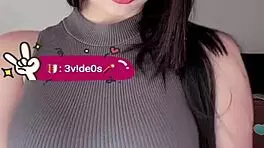 Petite Colombian beauty flaunts her perky tits in steamy close-up tease