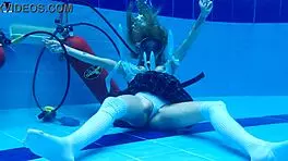Sexy latina ashlee rose teases underwater pool tits