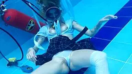 Sexy latina ashlee rose teases underwater pool tits
