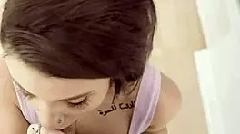 Indica Flower Devours Huge Tattooed Cock Deepthroat Style