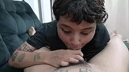 Skinny latina teen craves deepthroat on big cock POV