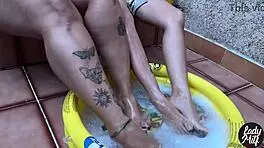 skinny babe and bbw milf trade hot lesbian skills