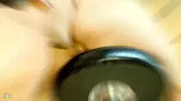 dirty ass-to-mouth threesome on stool swallowin anal creampie leaves ass super clean