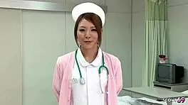 japanese nurse hits explosive orgasm with hitachi vibrator