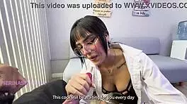 interview turns into wild big ass brunette shaking and spanking session