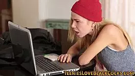 Tiny Girl Rides Massive Black Cock Interracially