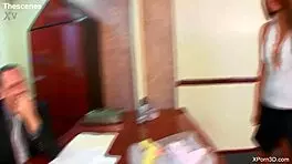 Hot Busty Secretary Sucks and Fucks Boss Big Dick Office