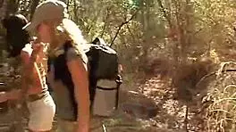 chloe 18+ licks teen pussy outdoors in ripped clothes