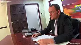 Hot Busty Secretary Sucks and Fucks Boss Big Dick Office