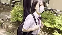 tiny japanese amateur takes intense pounding and creampie load