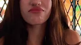 horny petite latina gags on cock balls deepthroat rimjob