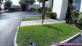 petite teen takes pov outdoor cum facial