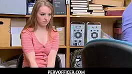 pretty teen thief cleo clementine sucks huge cop dick then fucked wet