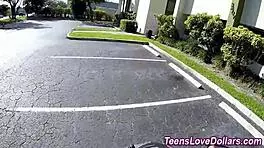 petite teen takes pov outdoor cum facial