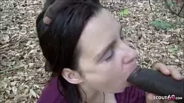 Street whore overwhelmed by emotions from huge black cocks pounding