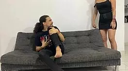 caught stroking to those tempting latina milf curves up close